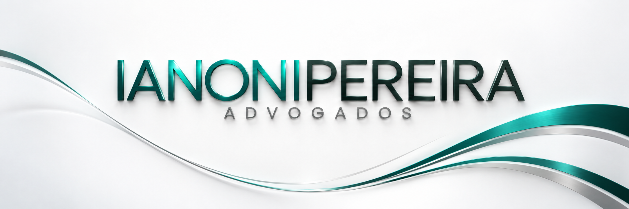 IanoniPereira Advogados — marca tridimensional com ondas verdes e prateadas